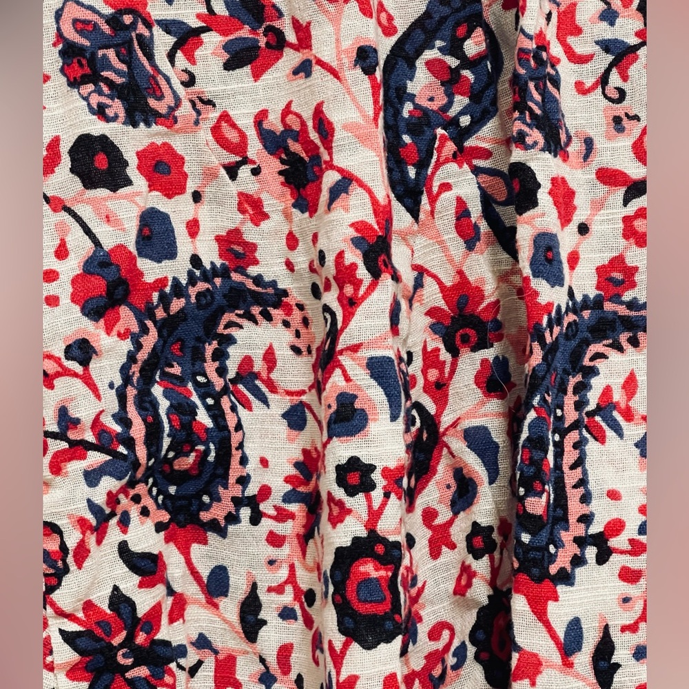 Zara Women’s Size 12 US Mini Skirt Floral Paisley Red Summer - Picture 15 of 16